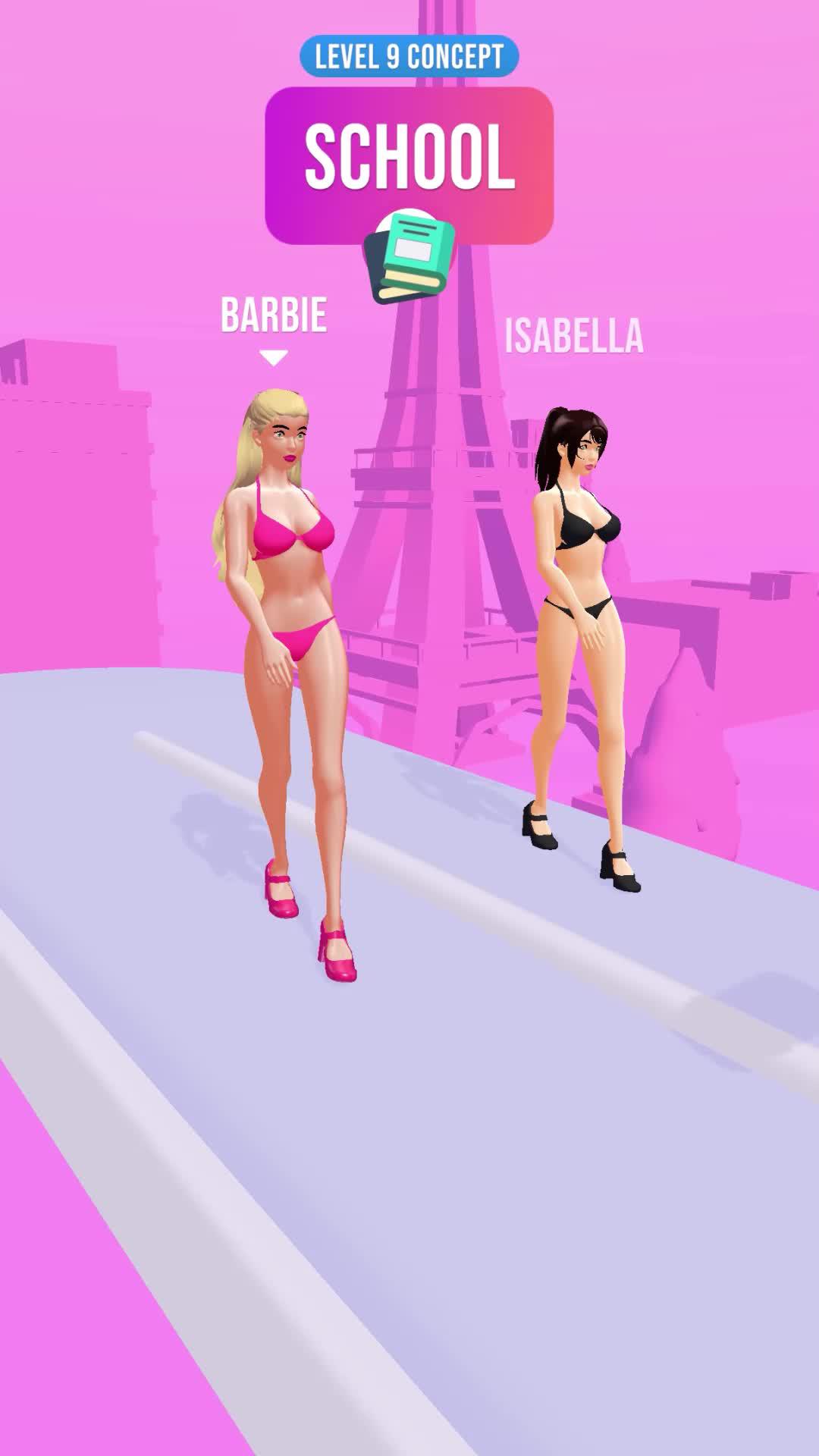Dress up your model in the best outfits and show them off on the catwalk!