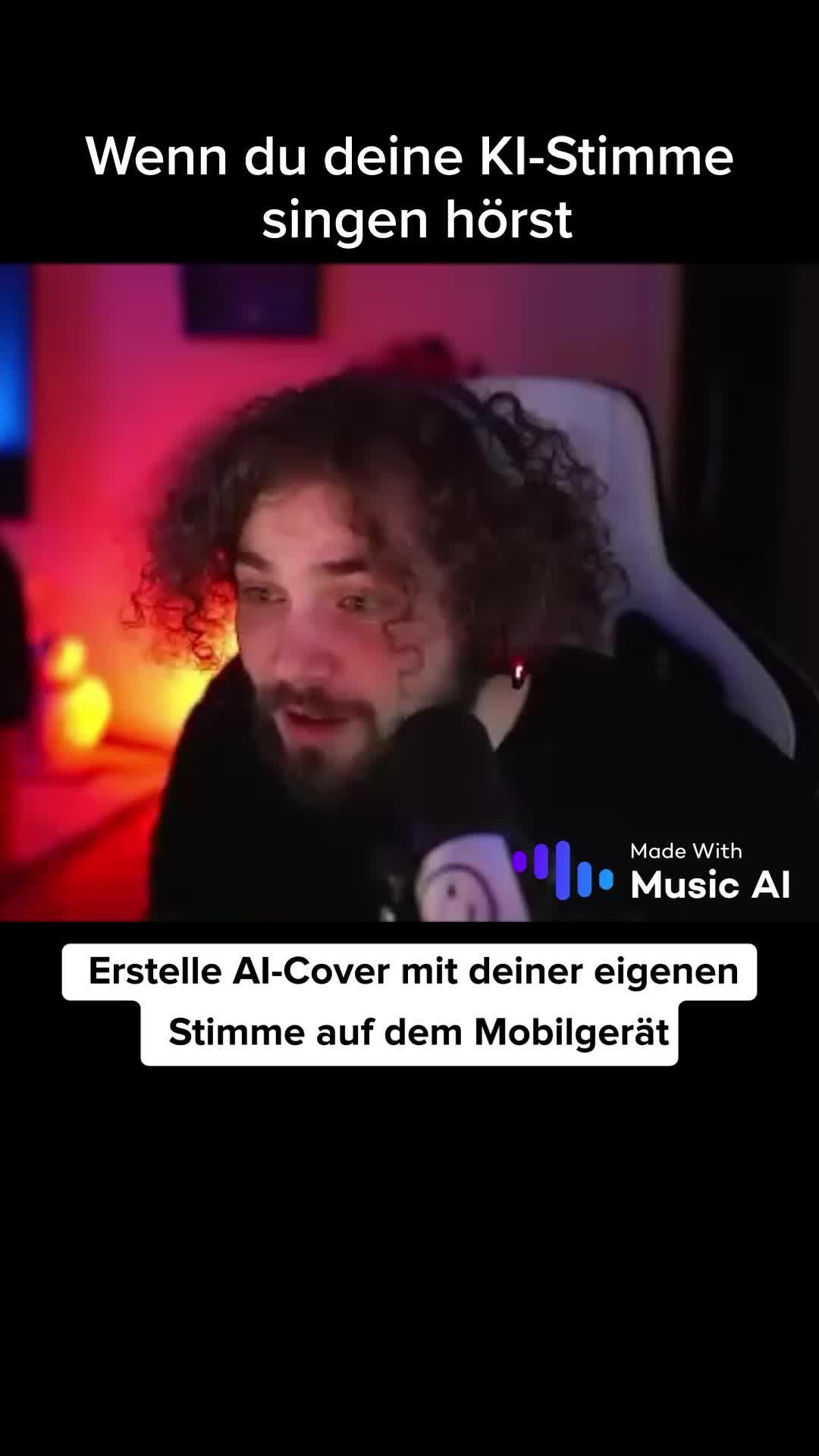Erstelle Songcover mit deiner Stimme auf einem Mobiltelefon.