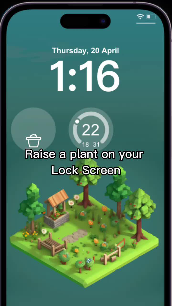 Raise a plant on lock screen and decorate your own garden!