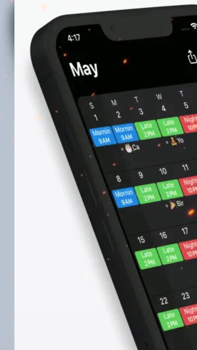 Supershift ist ein Kalender für Schichtarbeiter.