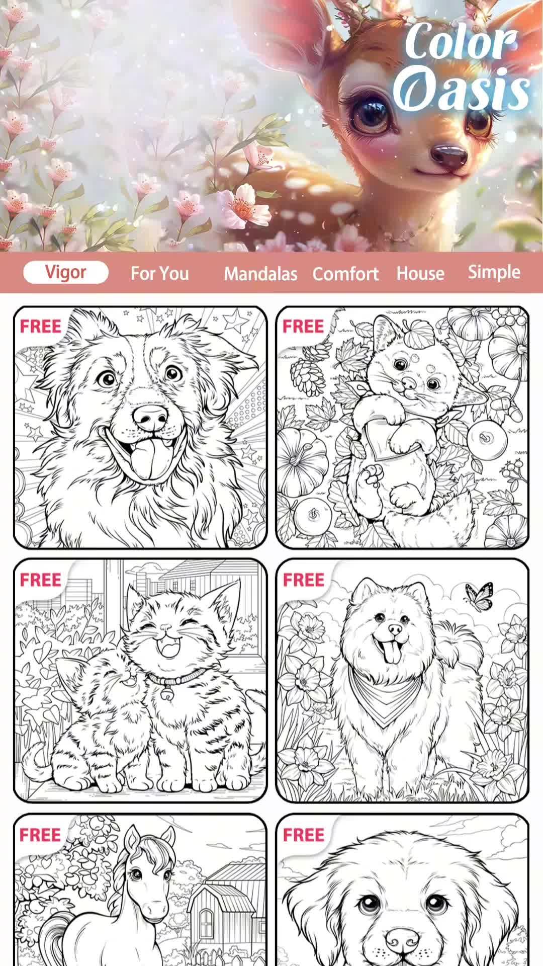 Free coloring game, calm and relax your brain