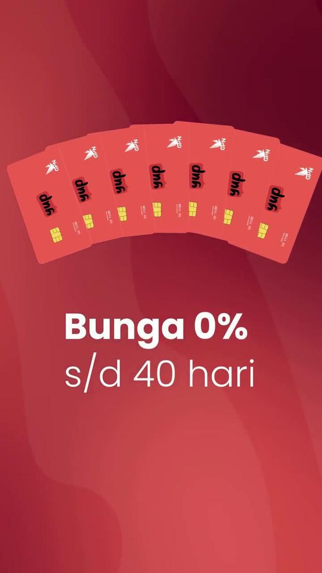 Dapatkan berbagai keuntungan mulai dari limit 40jt, bunga 0%, gratis biaya bulanan, promo cashback