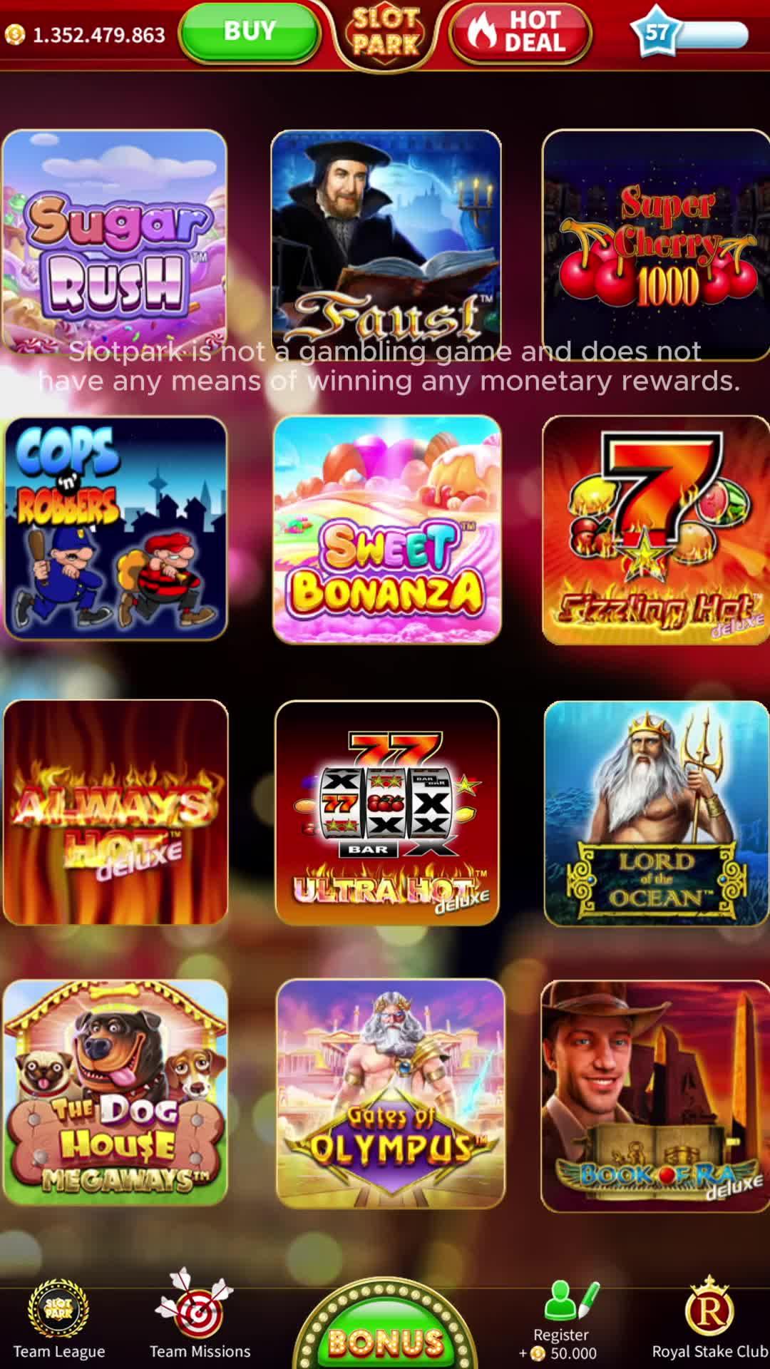 Welcome to Slotpark. Huge wins, Free Games & a great deal of slot fun are waiting for you.