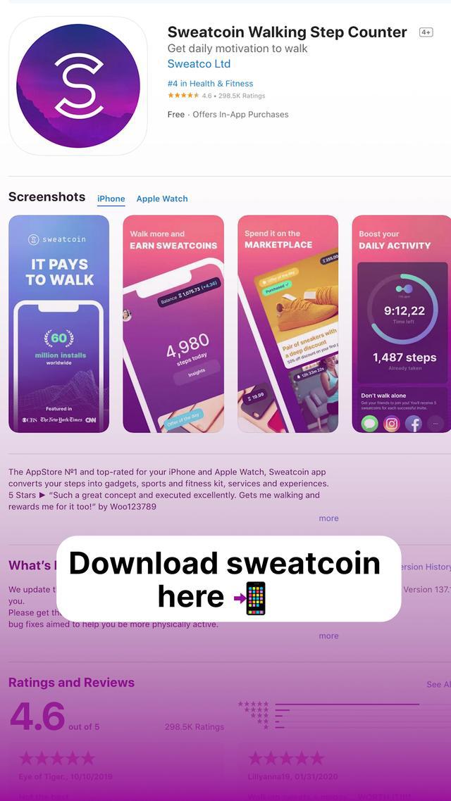 Earn Sweatcoin through your steps!
