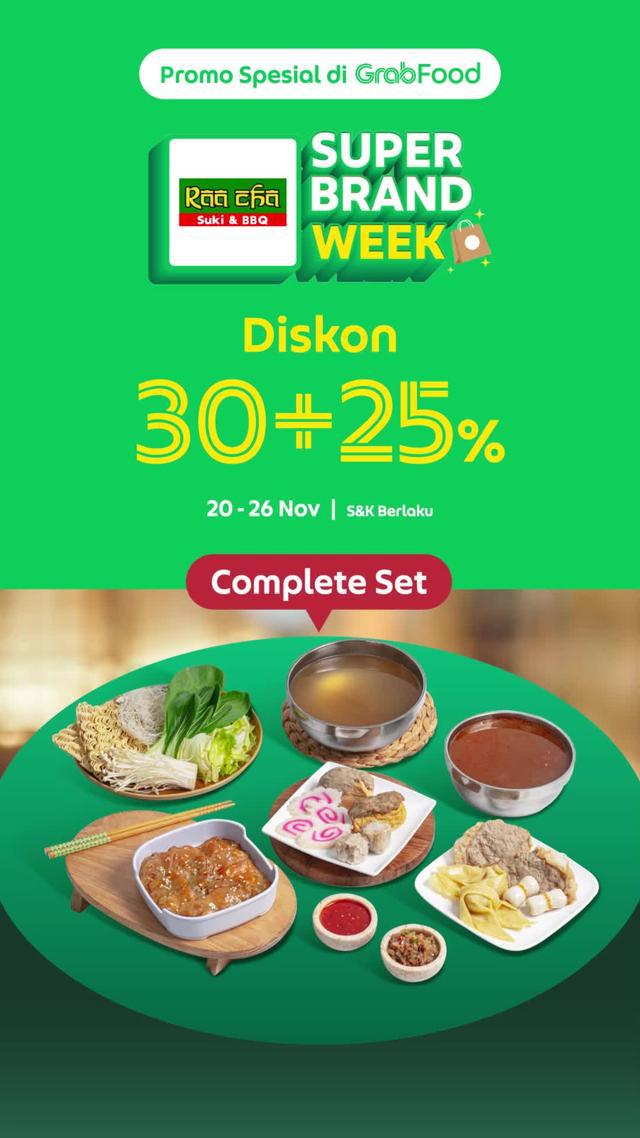Sesuka itu sama Suki & BBQ di RaaCha. Paket Complete Diskon 30+25% s/d 26 November cuma di GrabFood.