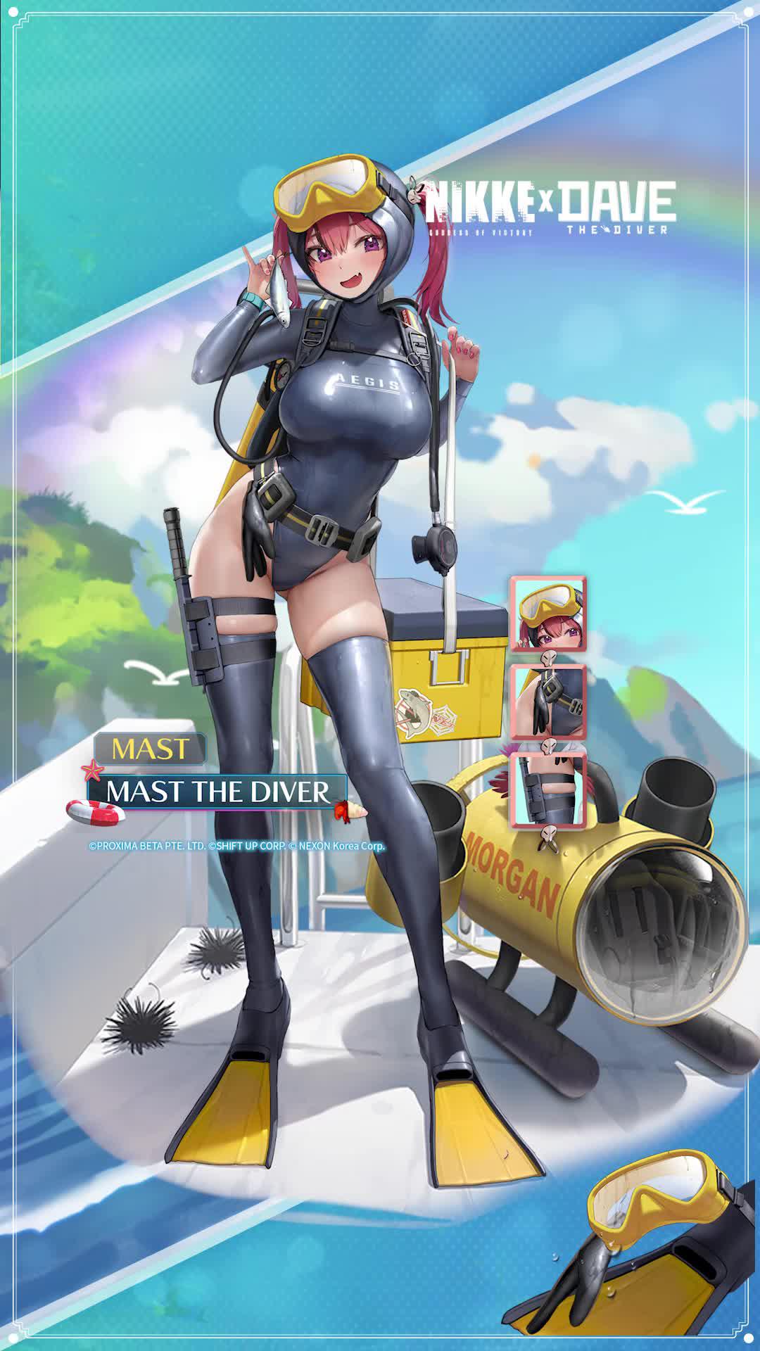 【Mast Costume Introduction】 👕 Costume Name: Mast the Diver 👧 Nikke: Mast 🎁 How to obtain: Aegis The Diver - DIVER PASS Descend into the depths of the ocean to uncover hidden treasures. #NIKKE #NIKKESummerEvent #MasttheDiver #NIKKE_DAVE #DAVETHEDIVER #NIKKETHEDIVER