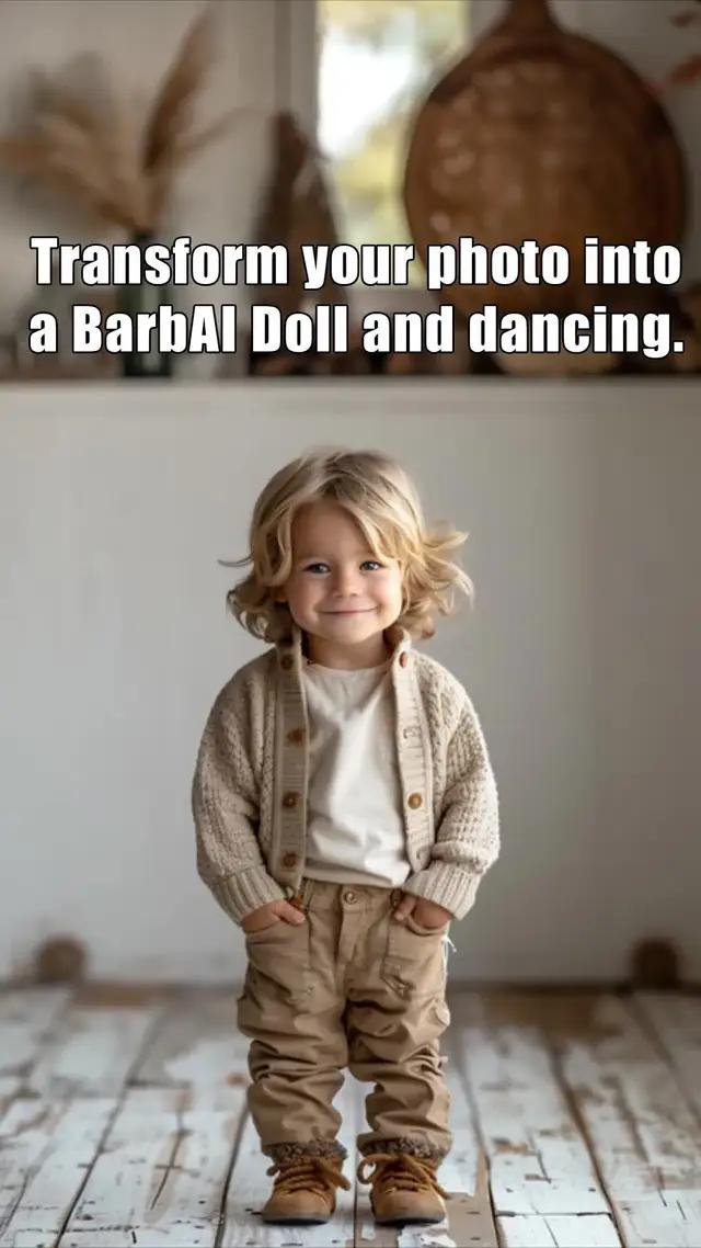 Watch the magic unfold as your photo transforms into a BarbAI Doll, dancing into the spotlight 