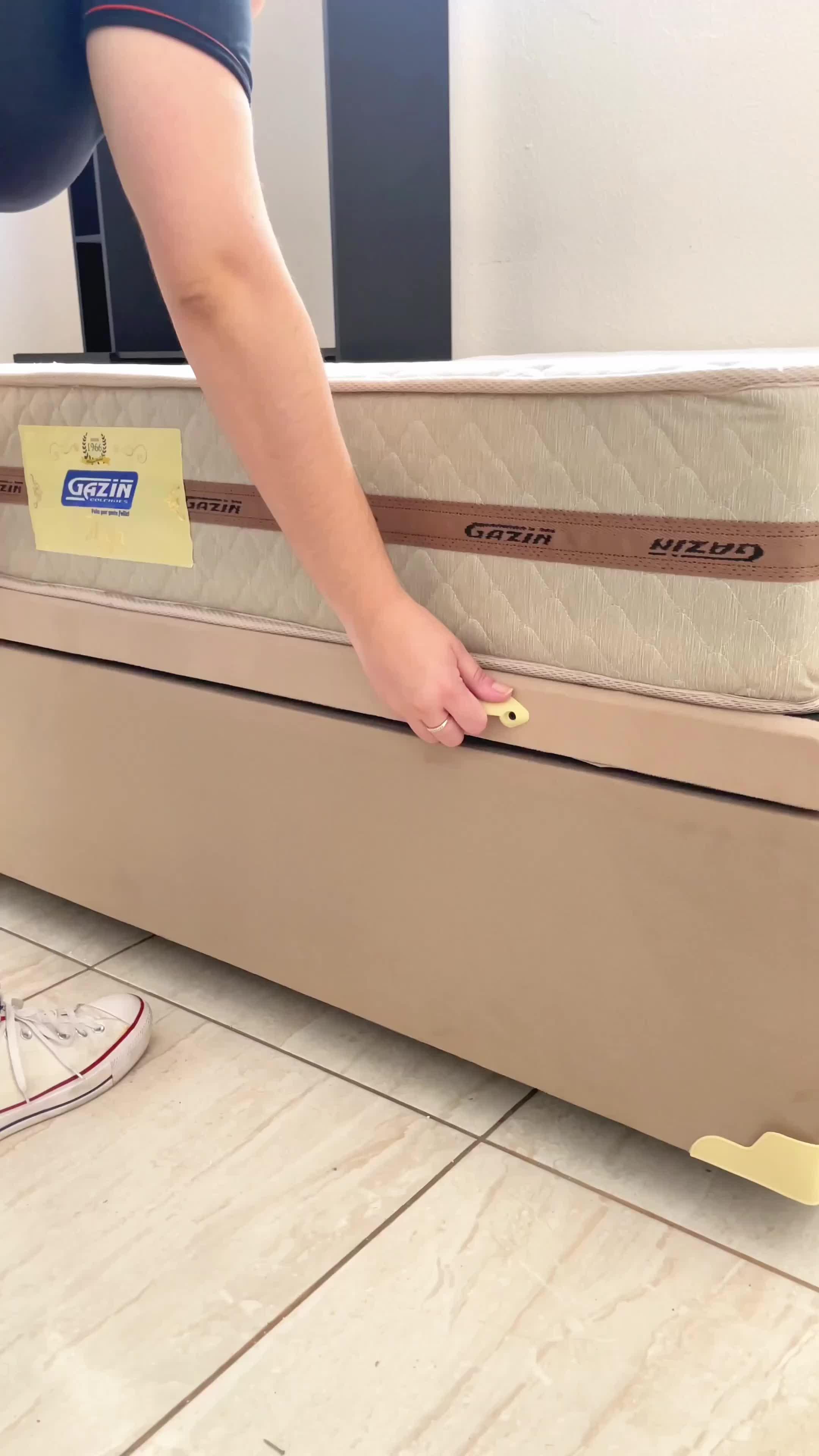 Cama Box Baú Casal Colchão Molas Flora Bege 138x188x60cm