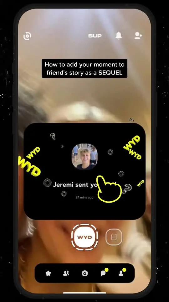 How to add your moment to friend's story as a SEQUEL #frogapp #socialmedia #sequel #newapps #uk #friends #fyp