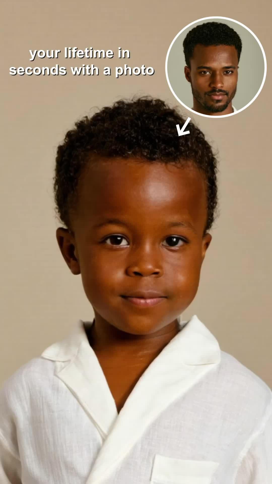 Create your lifetime aging video with AI. Try it now!