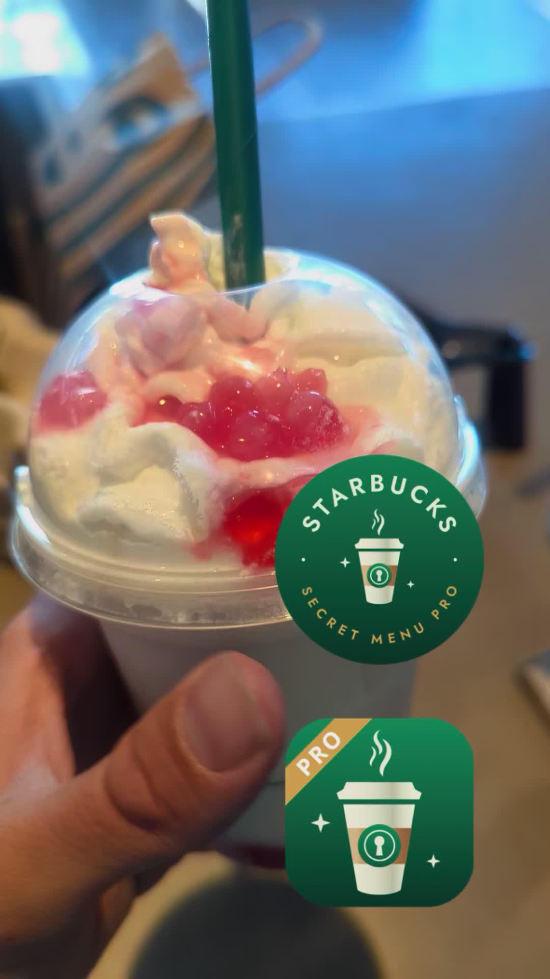 omg vanilla bean with raspberry pearls 😁🧋check out the @Starbucks Secret Menu PRO app! #starbucks #secretmenu #frappuccino #pearls #newdrink