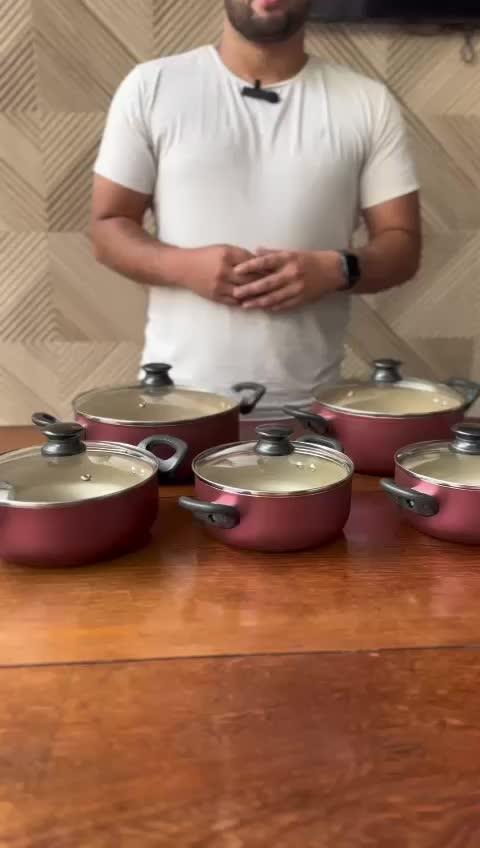 Kit Jogo De Panelas Antiaderente Premium Com Tampa 5 Peças