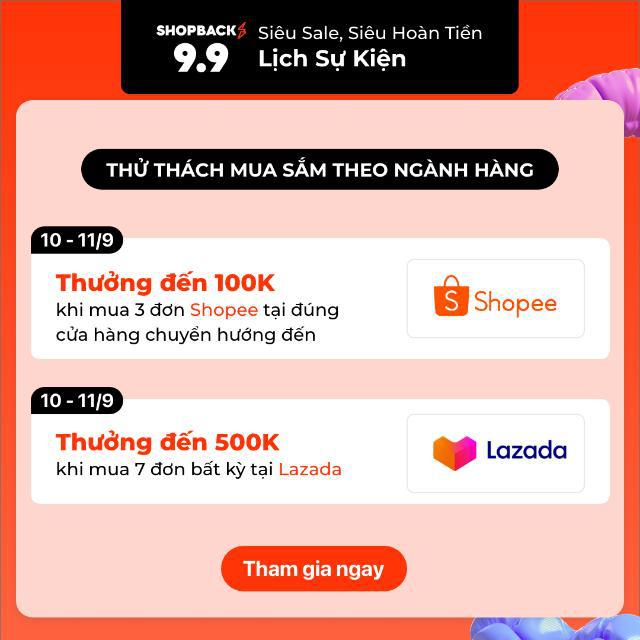 02 ngày duy nhất 10-11/9 thưởng đến 900k tiền thật