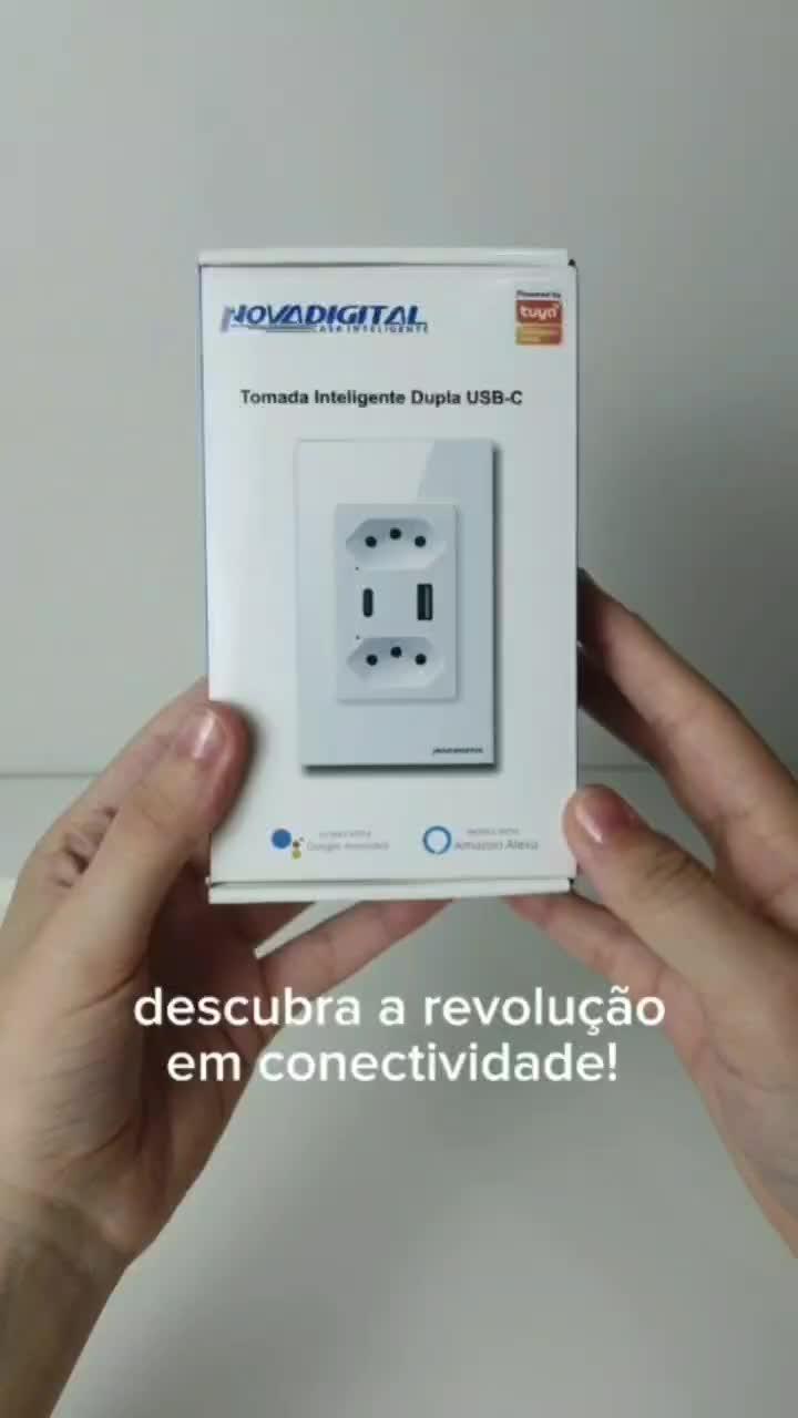 Tomada Inteligente Dupla E Usb Wi-fi Novadigital
