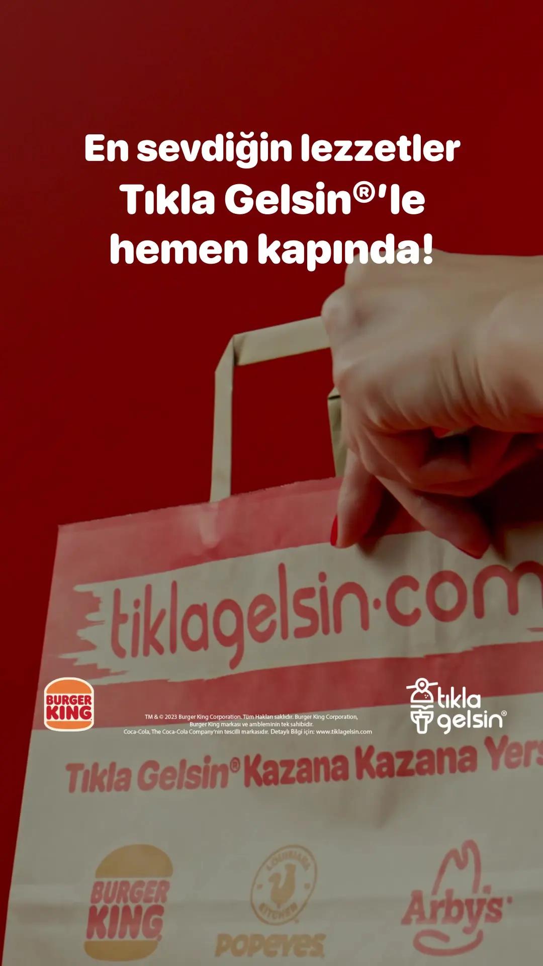 😋Şimdi sessizce elindeki Tıkla Gelsin® paketini bırak ve en sevdiğin hamburgerin tadını çıkar! ❤️ #TıklaGelsin #kazanakazanayersin 