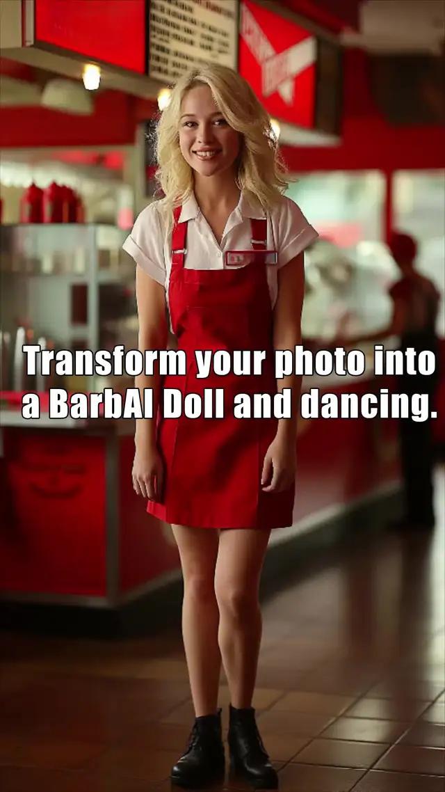 Watch the magic unfold as your photo transforms into a BarbAI Doll, dancing into the spotlight 