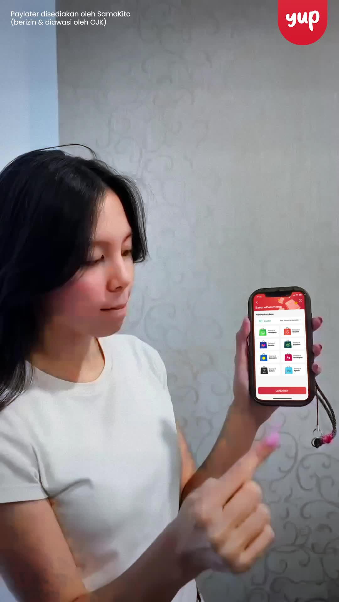 Jangan lupa pakai Yup untuk Belanja apa aja dan di mana aja, Bayar nanti 40 hari, bunga 0%* terus