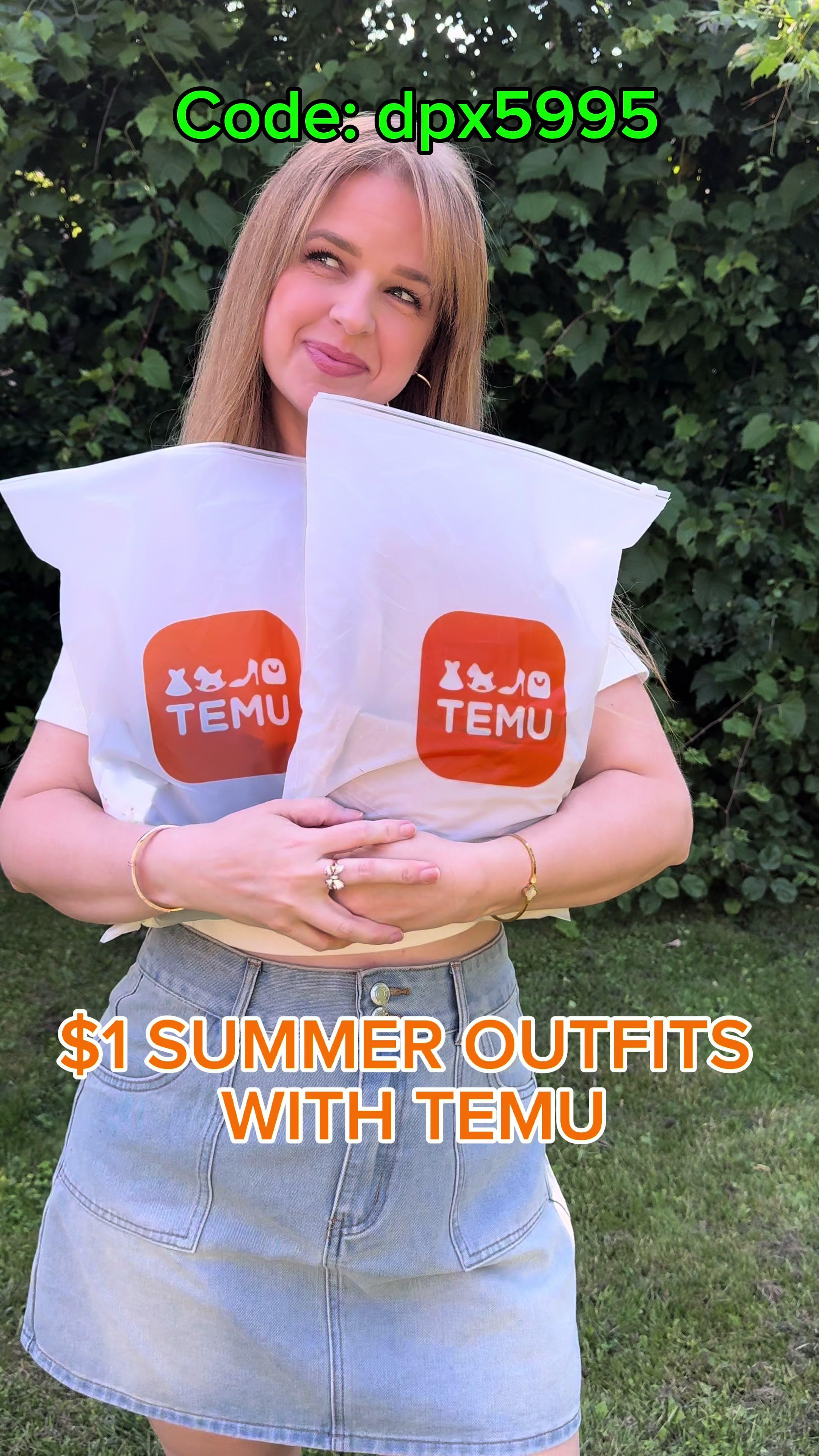 $1 SUMMER HAUL @Temu  Download TEMU APP  and Search Code*dpx5995* to get any of the items in this video for only $1 (new app users only) Shipping takes less than 2 weeks!  #temu #temumusthave #temufinds #trendingfashion #trends #trendingreels #fashionhaul #summerhaul #skirts #flowertop #fashioninfluencer #cuteskirt #fashioncreator
