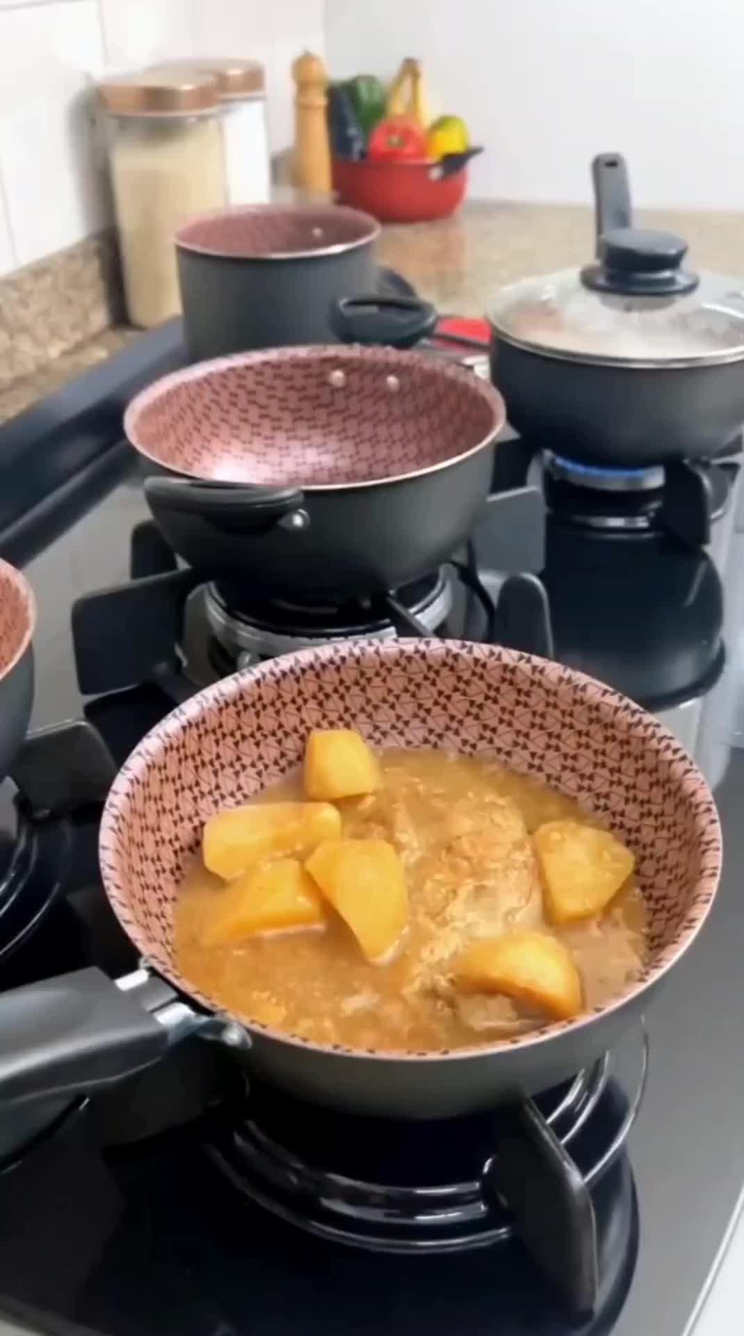 Jogo Panelas Prime Alumínio Antiaderente 8 Peças Tampa Vidro