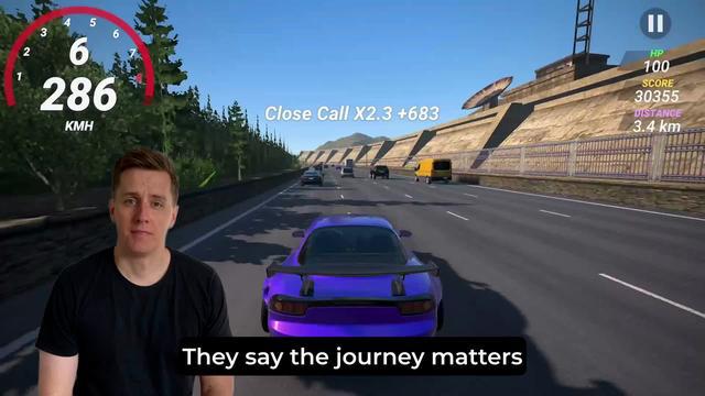 Swerve through traffic in highway battles with other racers.