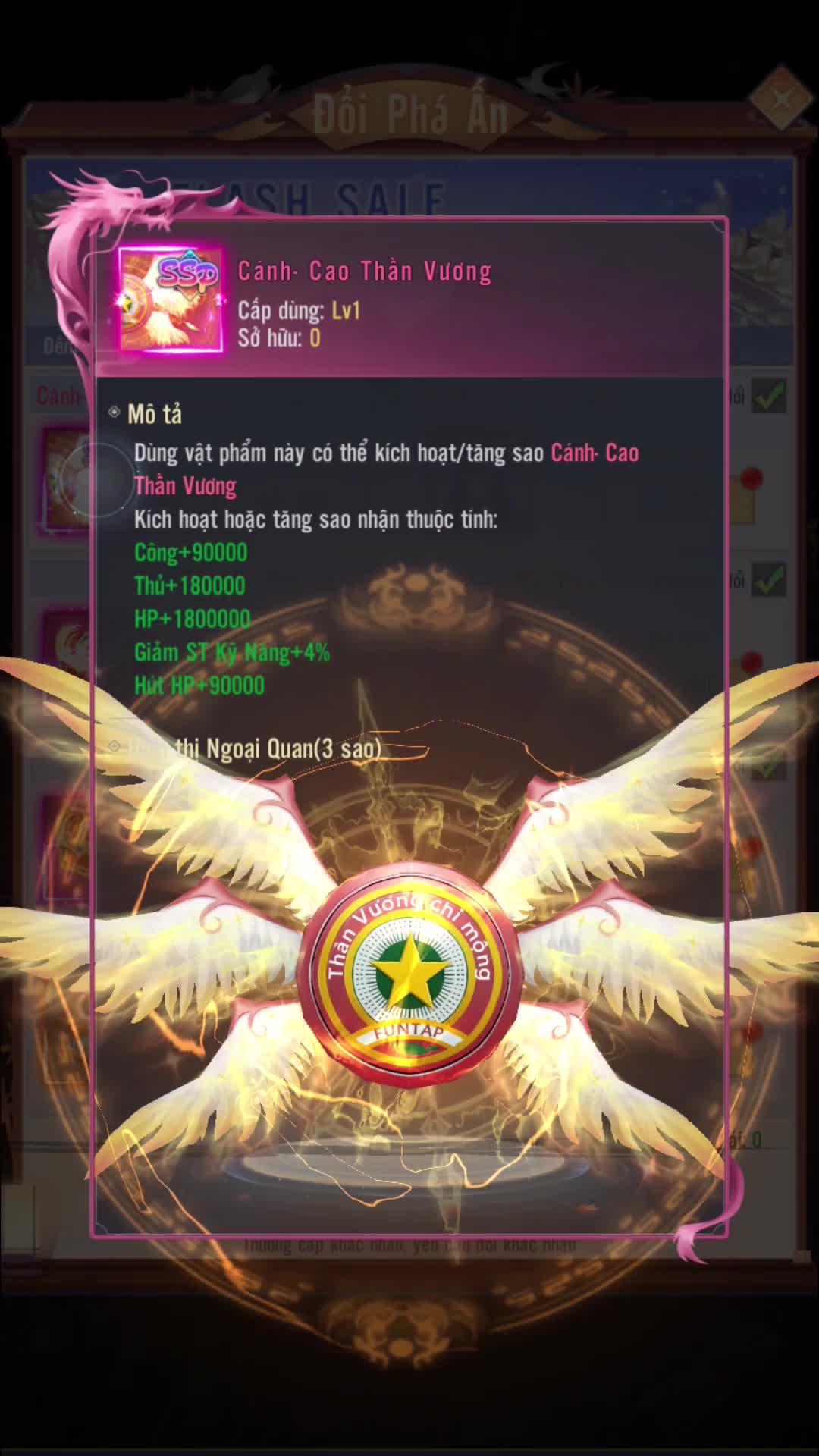 Tặng full thần khí cho 100 lượt tải đầu tiên. Nhập code: CAOTHANVUONG