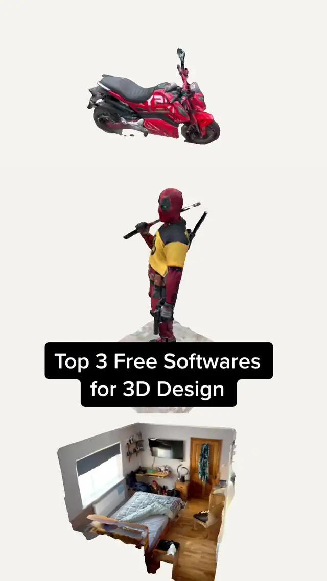 Here are 3 free softwares for 3D design!🙌🏻 #3ddesign #3dmodeling