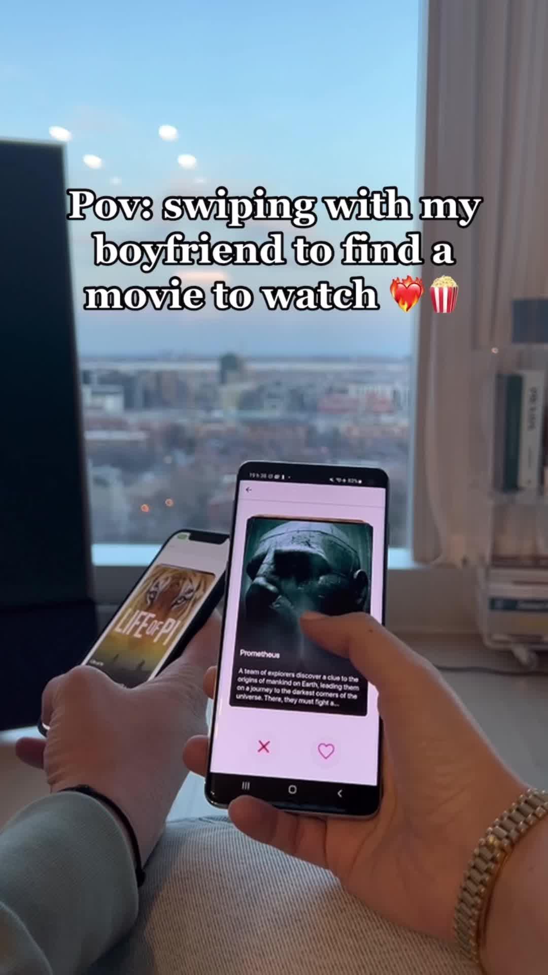 Match to watch! Swipe right to watch and left to skip!