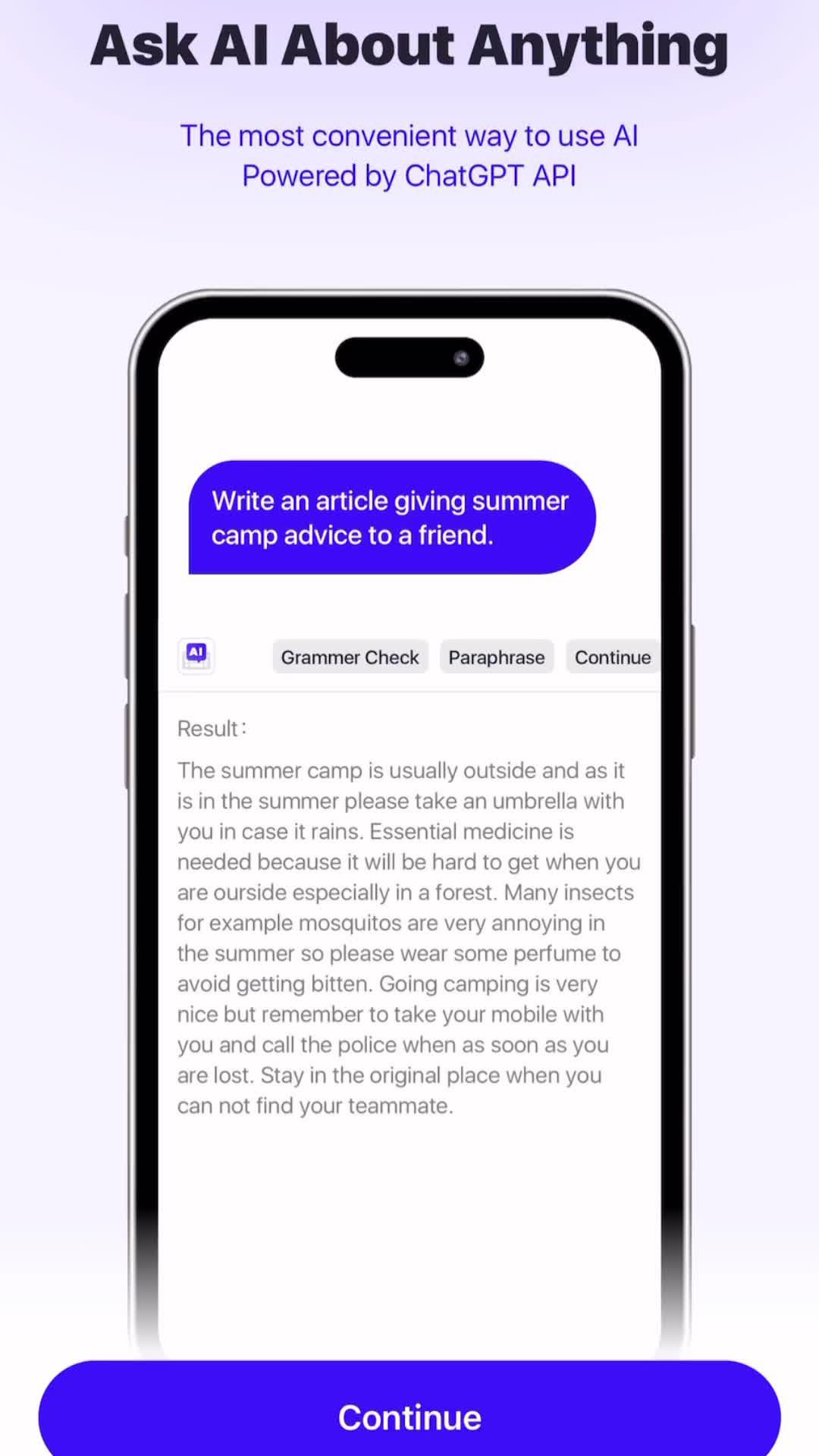 Text like a PRO with AI-powered writing assistant.