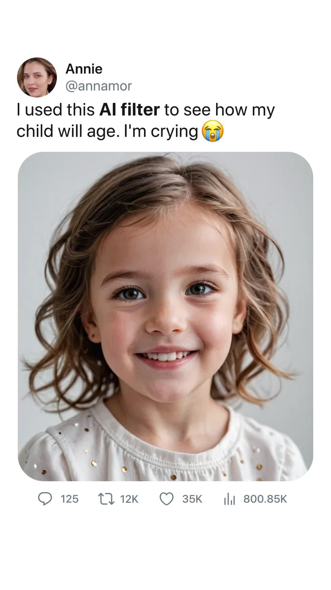 I literally cried when I saw how my child will age!
