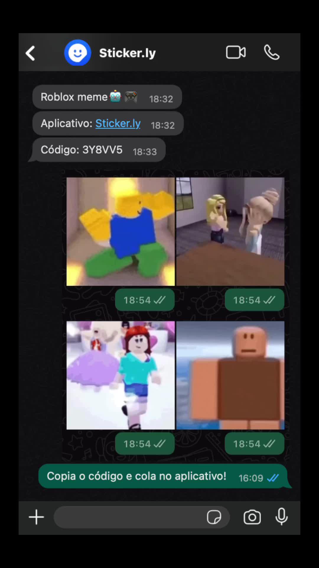 Roblox meme 👾 Código: 3Y8VV5 Copia o código e cola no aplicativo! #stickerly #figurinha #figurinhazap #whatsapp #fyp #fypシ #foryou #roblox #robloxedit #meme #brasil🇧🇷 #foryoupage