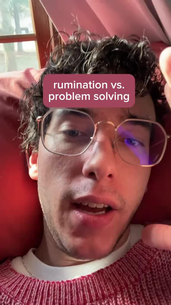 Rumination is a mental act that involves repetitively thinking over the same thought, conversation, or problem, and it's one of the most common compulsions in people with OCD, as our partner @matt marshall illustrates!  But by practicing exposure and response prevention (ERP) therapy, you can learn to sit with uncertainty and anxiety instead of ruminating. Download the NOCD app to get started.