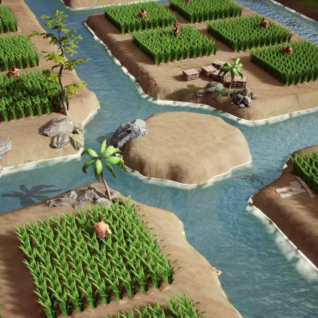 Starting with ONE man, farming, gathering, developing. You must play it with strategy!