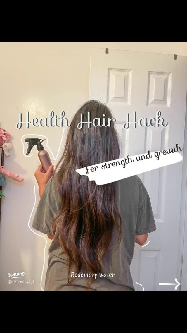 Healthy Hair Tips A couple years ago I was dealing with massive hair loss. After many doctor visits and emotional stress I found out I had a small cyst on my head that was stopping my hair growth in certain areas of my head resulting in bald spots. After the removal of it my hair started to grow back for the most part, yet it never went back to normal.  I have been trying this rosemary water remedy for a while and have seen a huge change. My hair is getting stronger and I have noticed hair growth in areas that had very little hair.  To make this you only need rosemary, water, and a spray bottle.  I use 3-4 cups of water, which I bring to a boil.  Then I add 2-4 strands of rosemary and turn to low medium heat, Cover it and let it simmer for 30 mins.  Then turn it off, let it cool for another 30 mins, strain its and add it to your bottle.  I spray it over my roots and my hair an hour before showering and leave it on (the longer you leave it on the better).  Wash your hair as usual.  Trust me you will see a difference.  #lemon8partner #hairhealth #hairhacks #longhair #hairloss