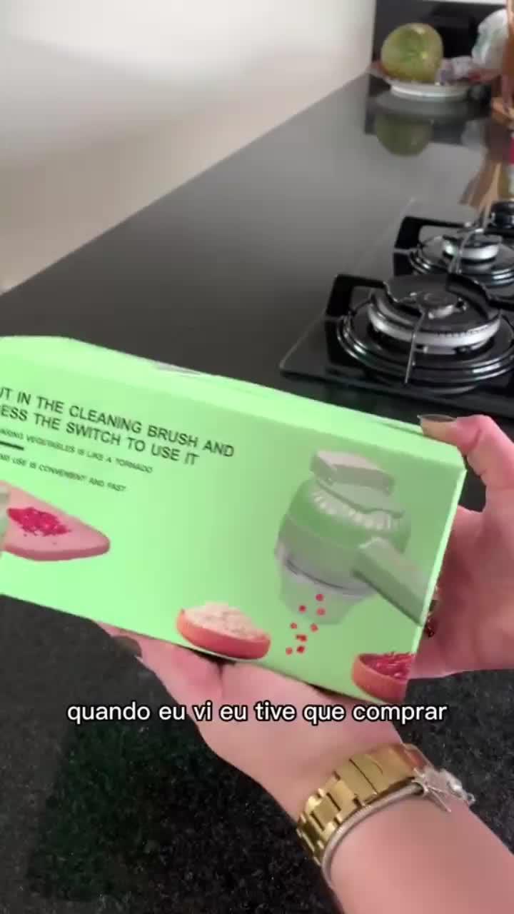 Multi Processador Triturador Alimentos Recarregável Com Usb