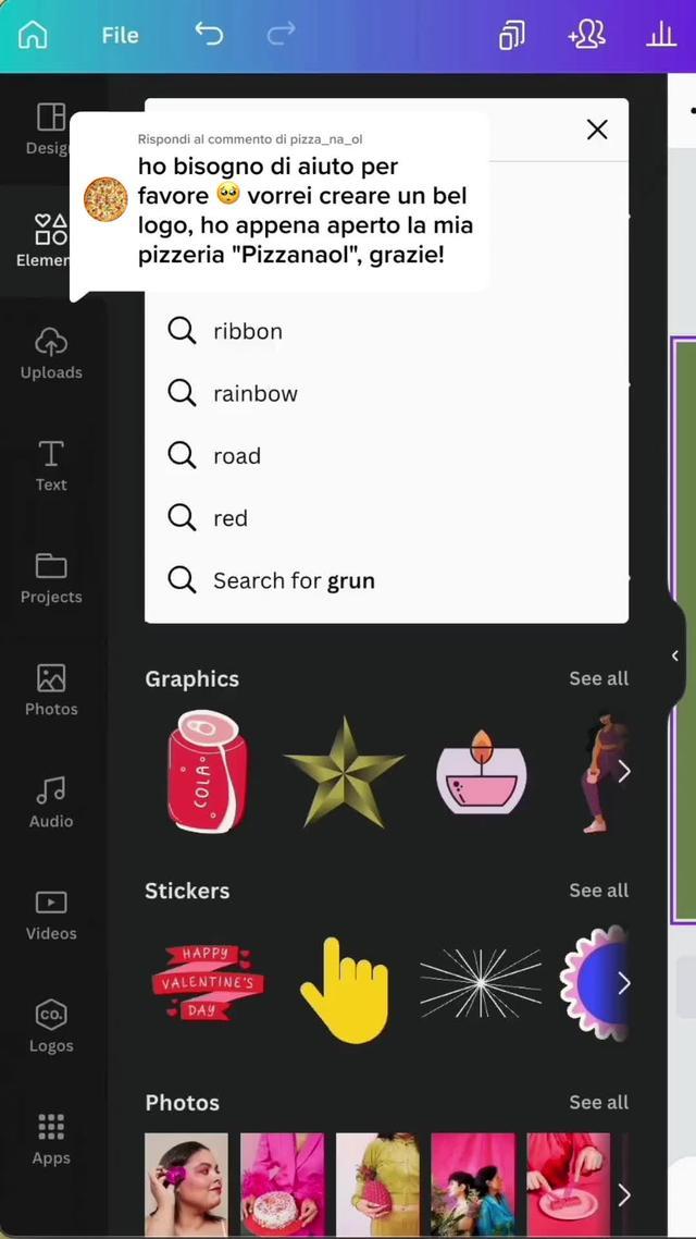 Loghi? Post per social? C'è un modello personalizzabile per tutto. Scarica l'app di Canva.
