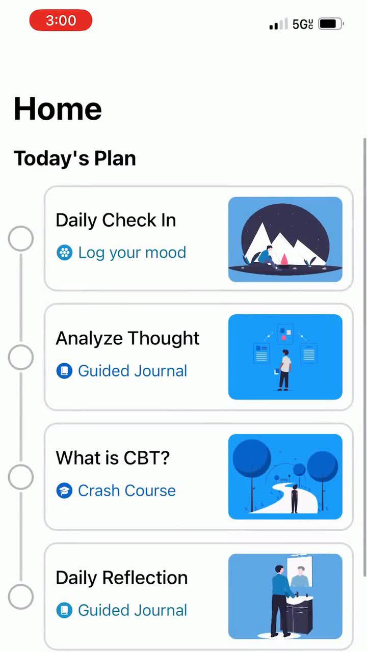 Therapist-approved exercises for people with stress & anxiety based on Cognitive Behavioral Therapy.