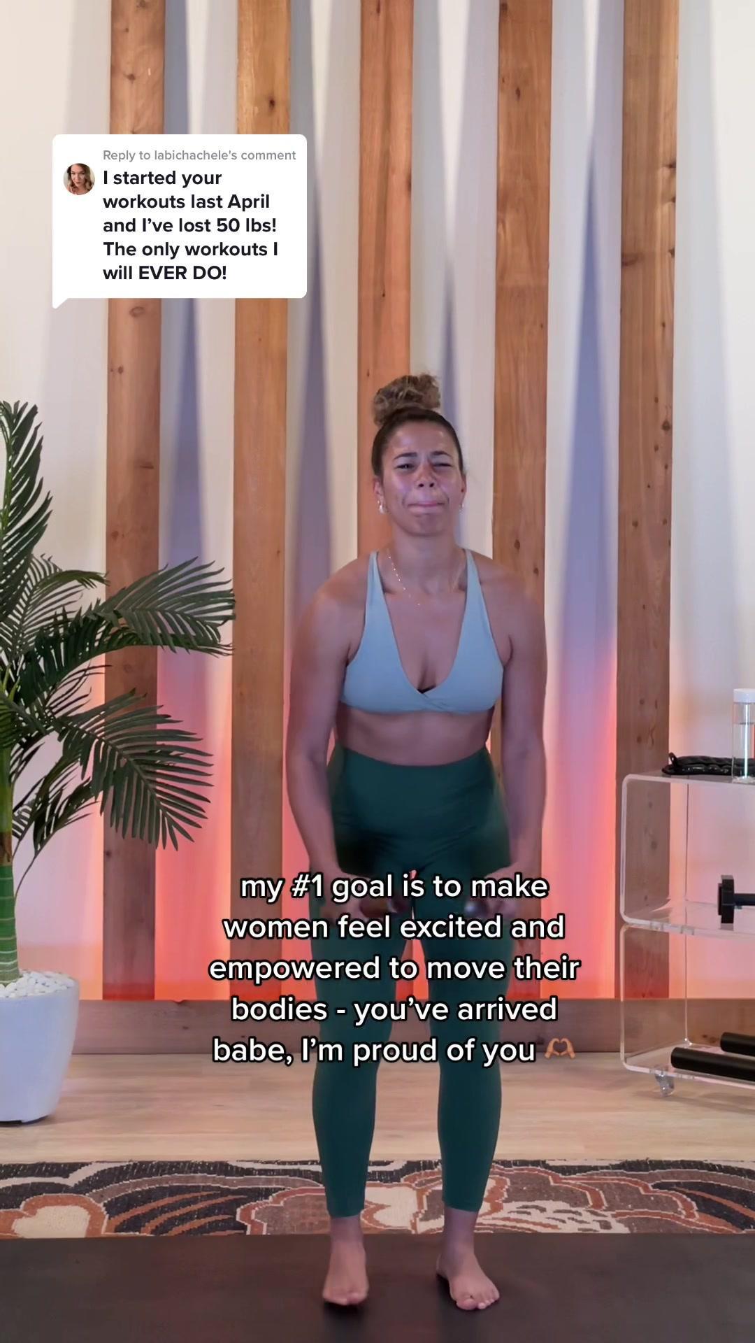 Replying to @labichachele thankyou for trusting me and sticking to it even when you didnt feel like it 👏🏽 consistency (even with home workouts) will always yield amazing progress #homeworkout #weightloss #workoutmotivation #growwithjo 