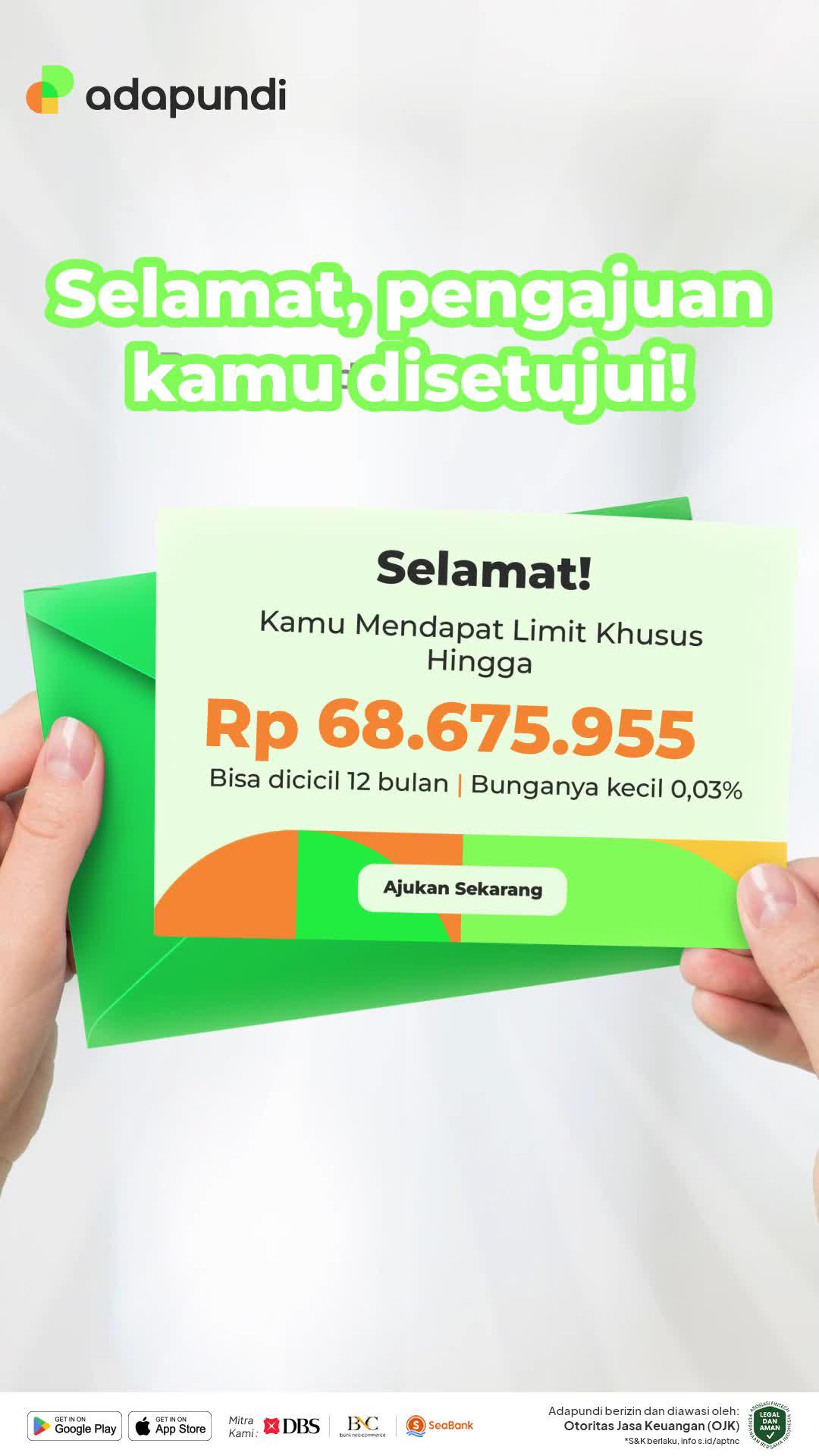 Limit Tinggi 100juta,Bunga Mulai Dari 0,03%