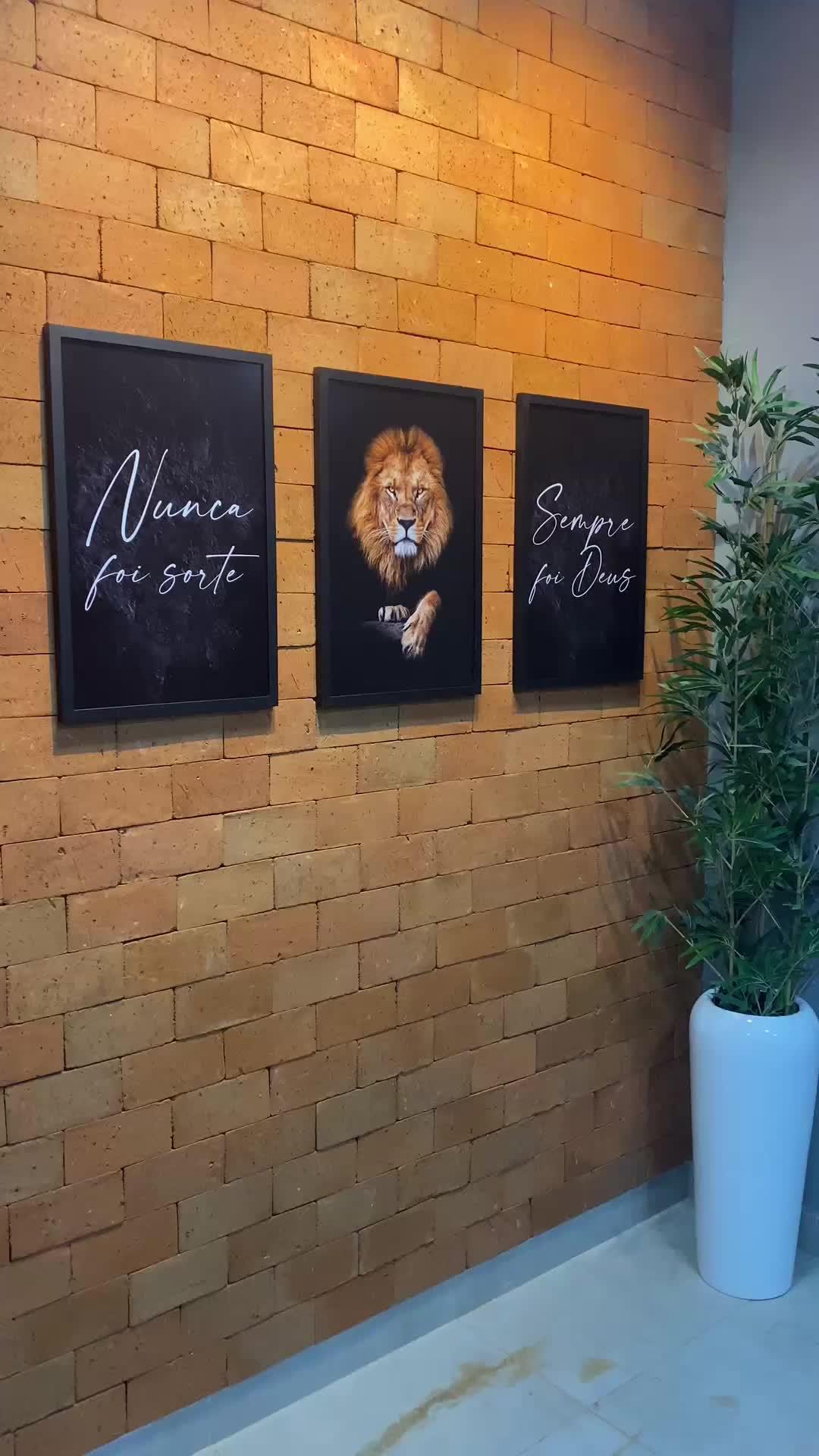 Quadros Decorativos Leão Frase Nunca Foi Sorte P Sala Quarto