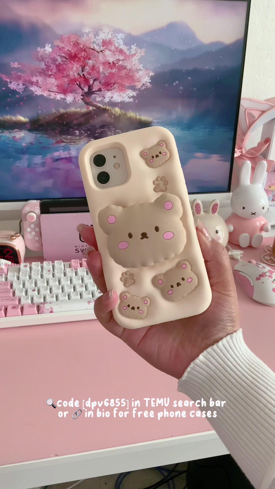 the cutest phone cases from temu 🩷 which one is your favorite? 📱🎀🧸  🎉🔍C0de*[dpv6855] for Free phone cases on #Temu & 🔗 in bi0 (App new users only with qualifying orders) Free shipping on items shipped from Temu, and Free Returns for up to 90 days+  #cute #aesthetic #asmr #pink #kawaii #phone #phonecase