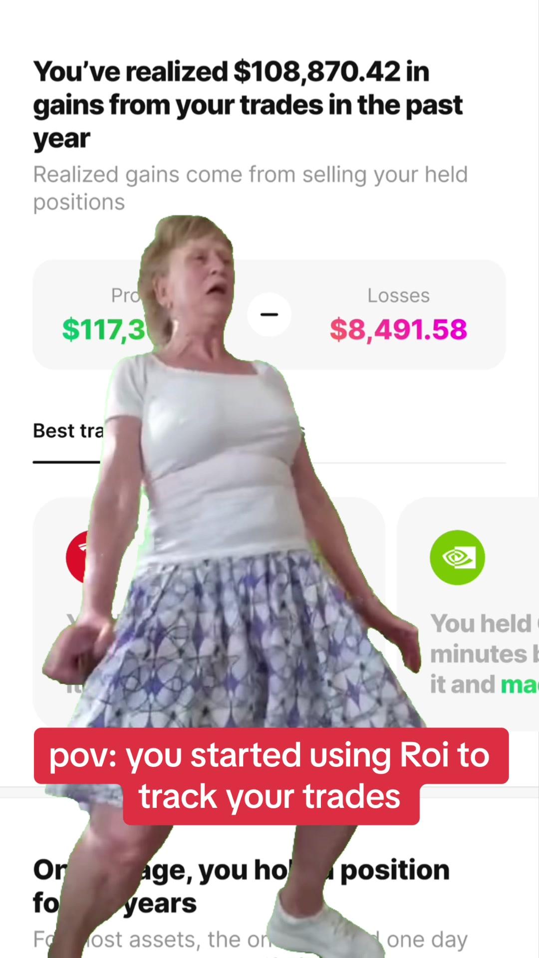 Track your BEST and WORST trades on Roi 😜 #personalfinance #investing #finance #stocks #networth #dividends #trading #stockmarket #financetiktok