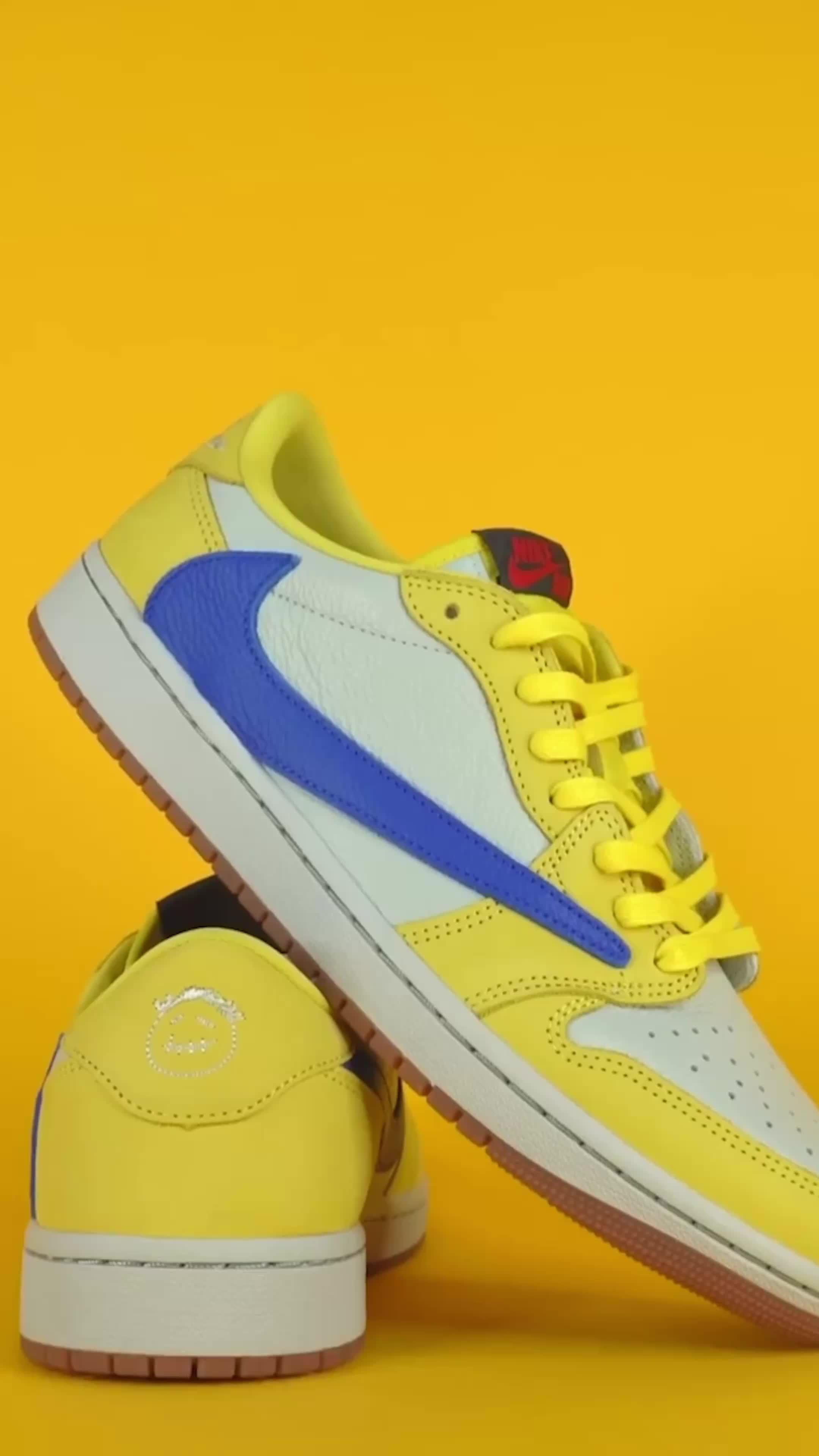 La meilleur app pour cop ta Travis Scott Air Jordan 1 Low Canary 🐥 #sneakers #travisscott #airjordan1low #pourtoi #whentocop