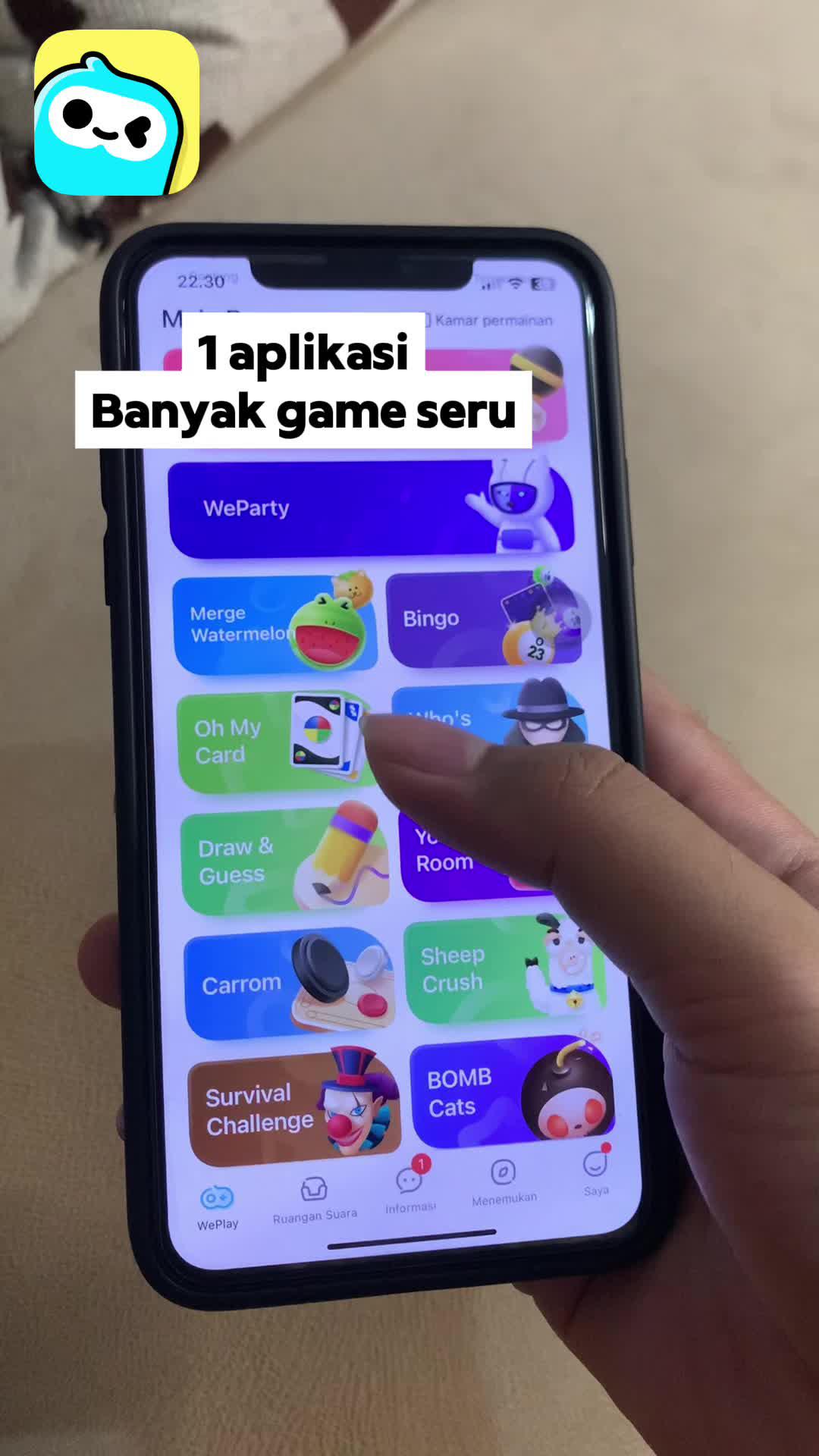 Muat turun WePlay dan bermain permainan dengan kawan-kawan