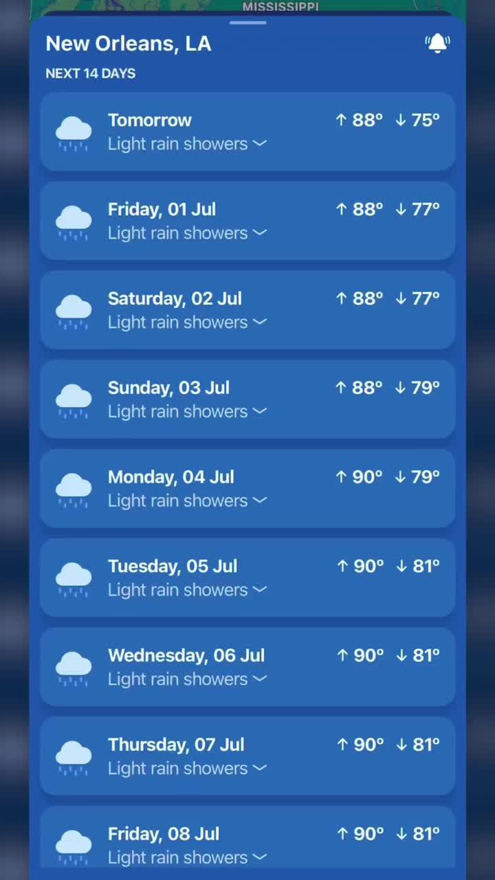 Plan your July 4th weekend with the hourly forecast from Clime! #weather🌧️ #ClimeApp