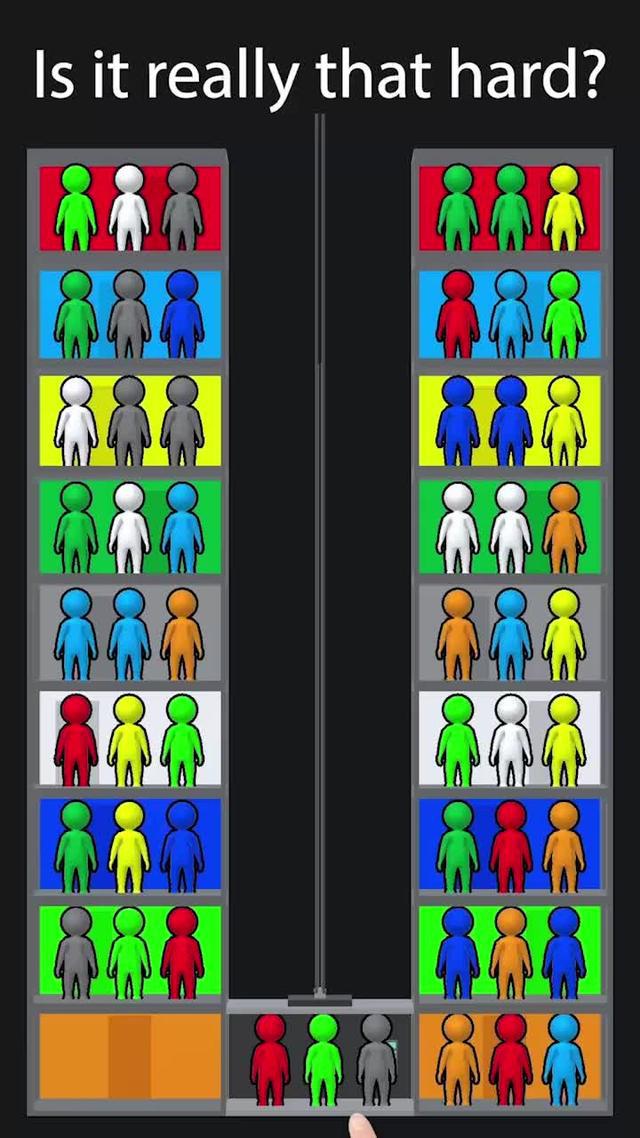 This is Elevator sorting, a mind blowing puzzle game!