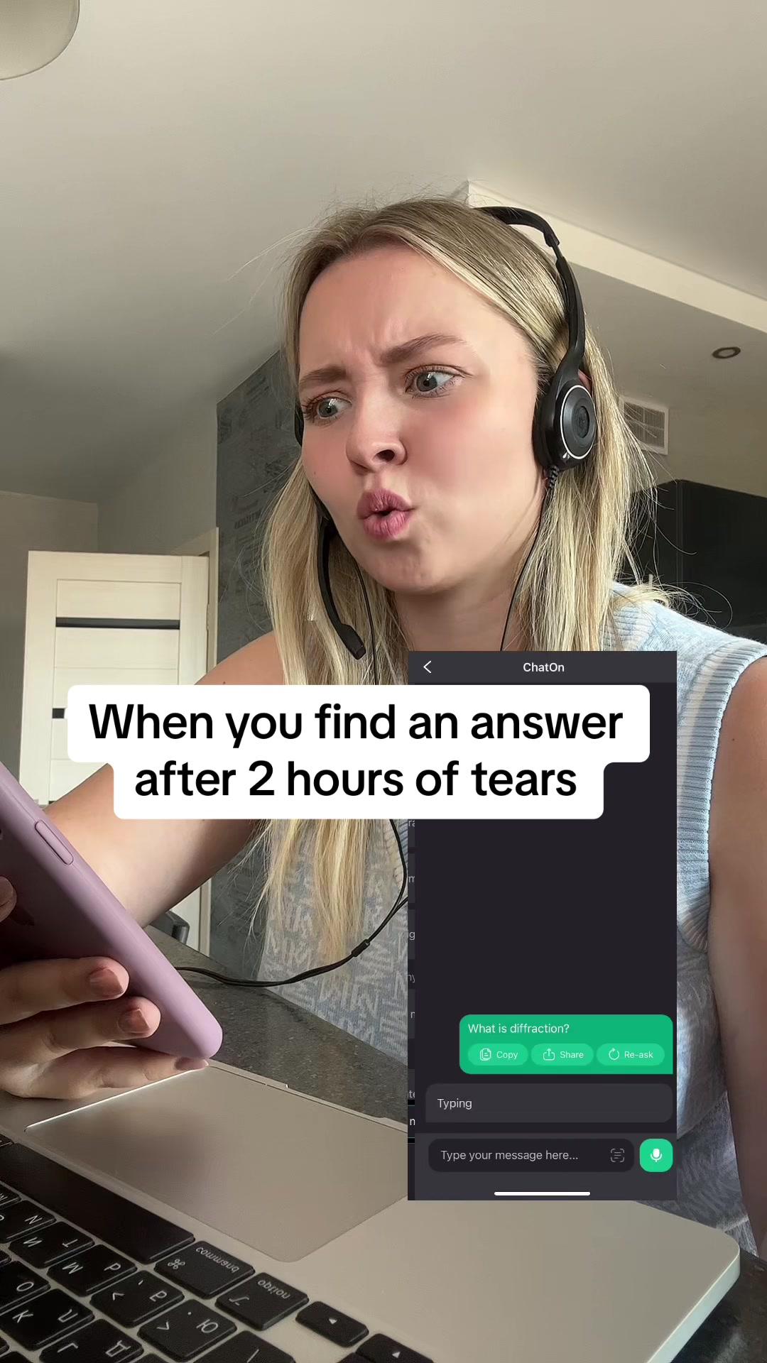 More hysterics and that I want to leave the university. It happened all the time 🫠 #answeringquestions #homework #chatgpt #chatgptschool #chaton #chatonapp