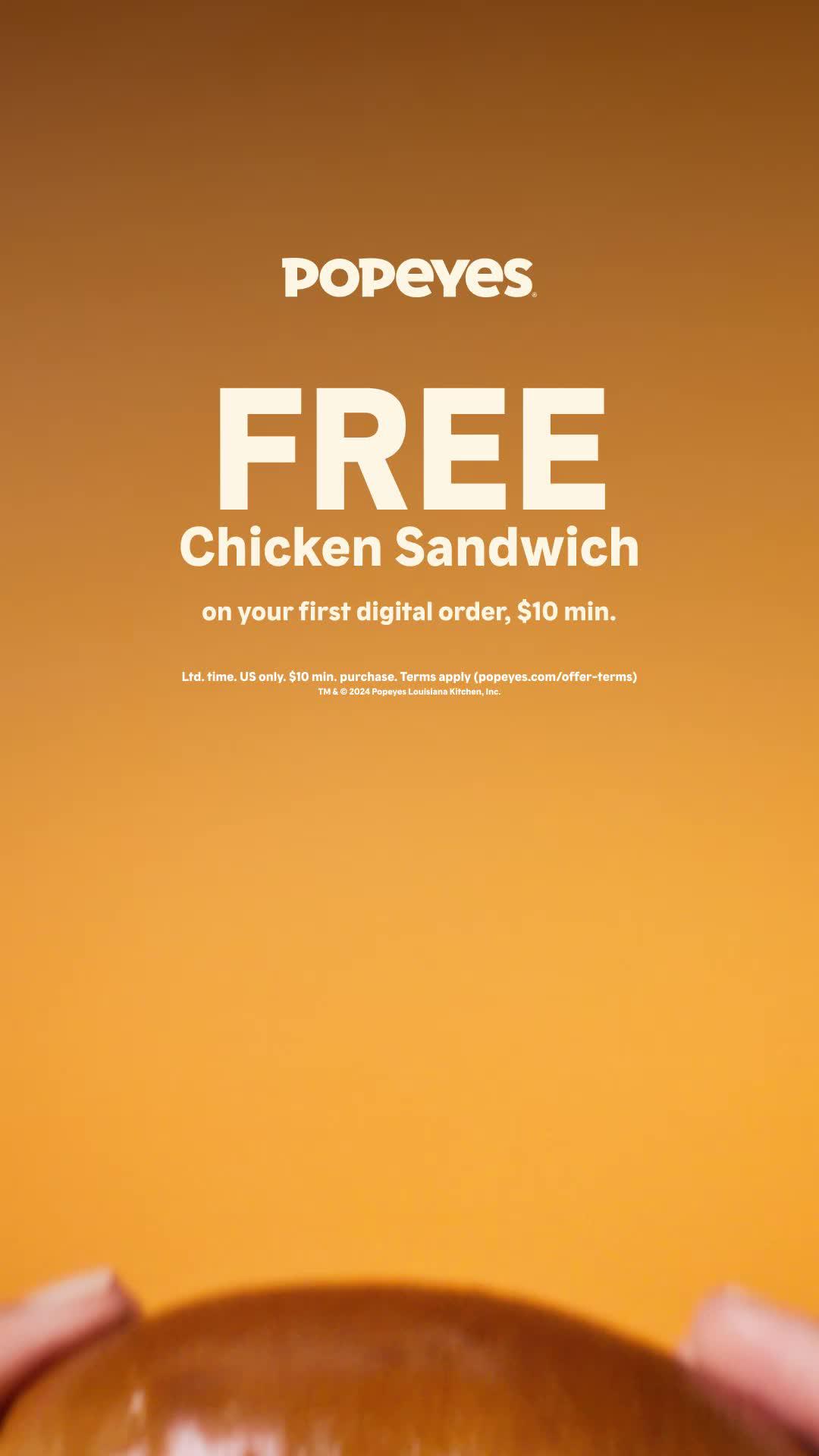 This mouthwatering sandwich is calling your name. Get it free on your 1st app or web order, $10 min.