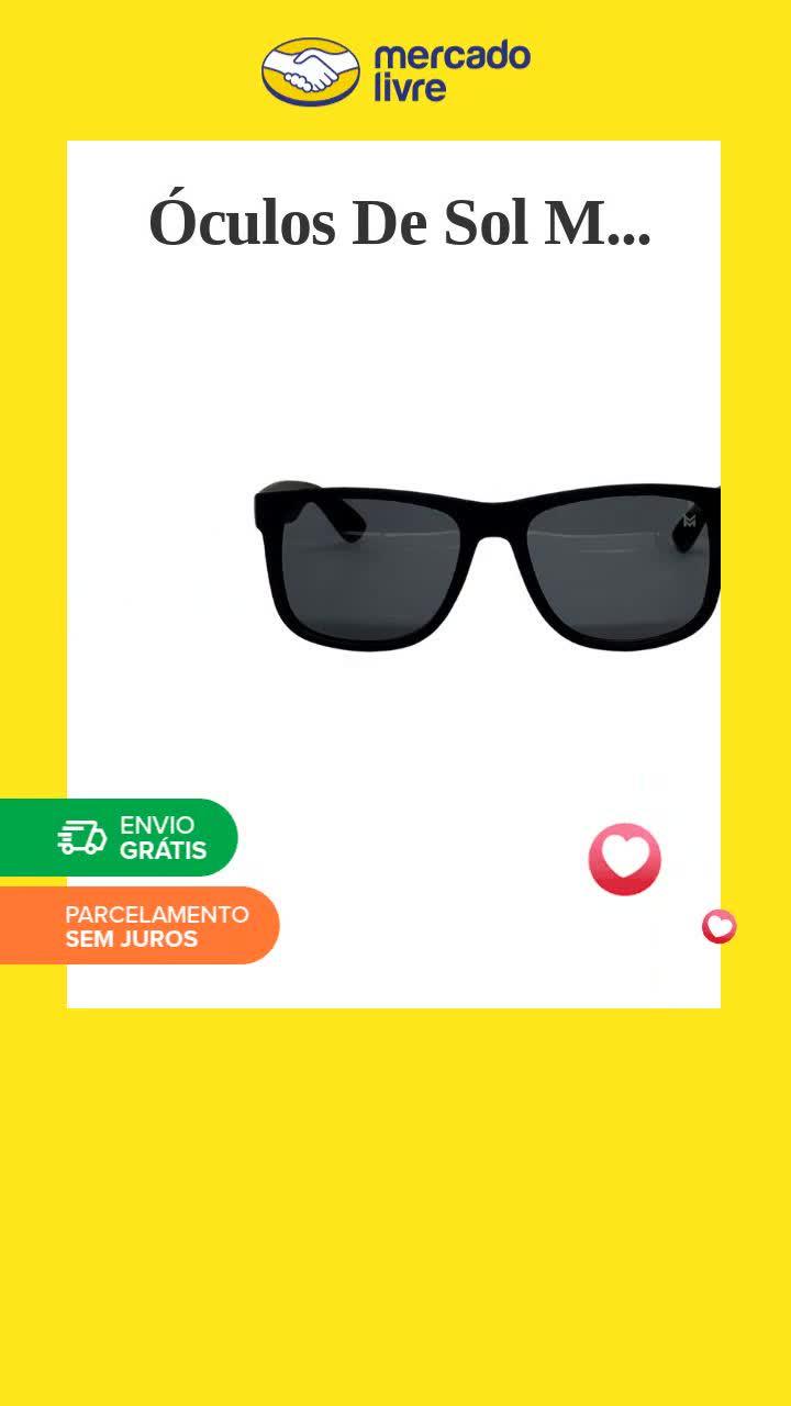 Óculos De Sol Masculino Quadrado com Proteção Uv400 Preto + Case