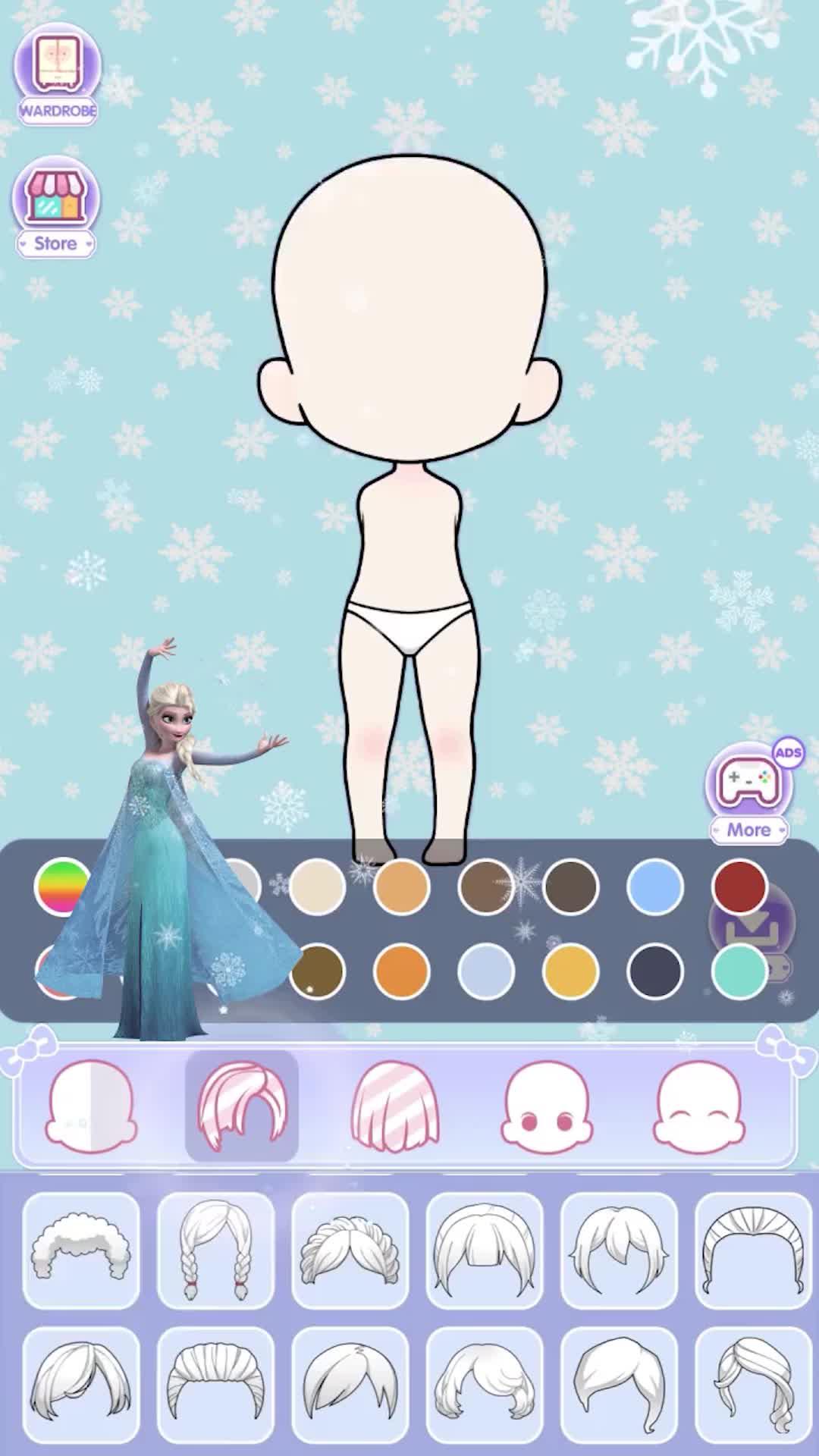 Make up then dress up for the doll