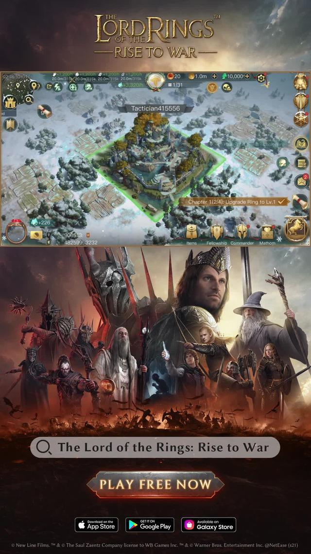 Officially licensed The Lord of the Rings strategy mobile game. Play for free today!